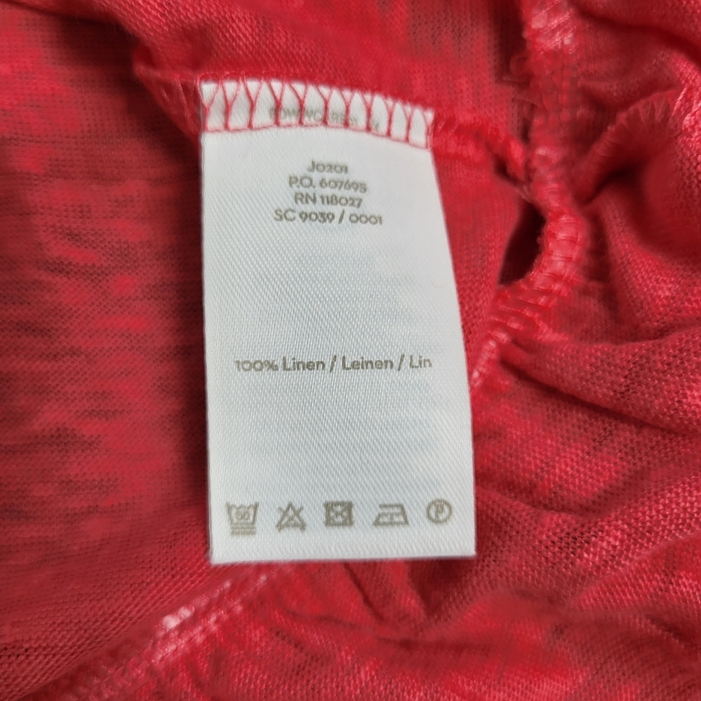 Boden linen 3/4 sleeve ruffle bottom bell sleeve top blouse size small boat neck - Picture 6 of 11